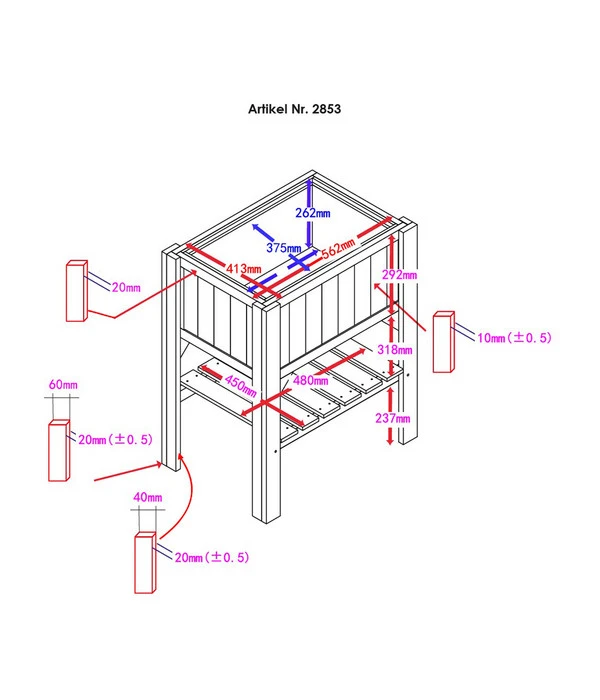 Habau Hochbeet Kompakt Mit Ablage, Ca. B60/H89/T45 Cm 5 Habau Hochbeet Kompakt Mit Ablage, Ca. B60/H89/T45 Cm – Bild 5