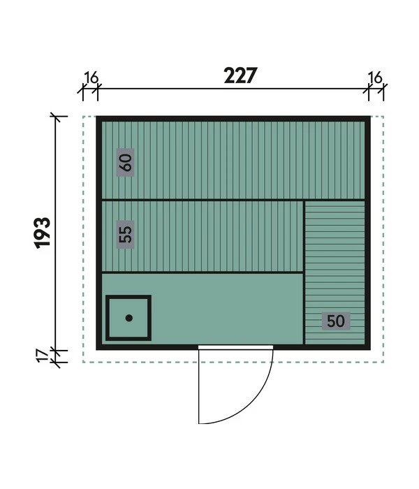 Wolff Finnhaus Innensauna Basic Nikos, Ca. B259/H205/T210 Cm 3 Wolff Finnhaus Innensauna Basic Nikos, Ca. B259/H205/T210 Cm – Bild 3