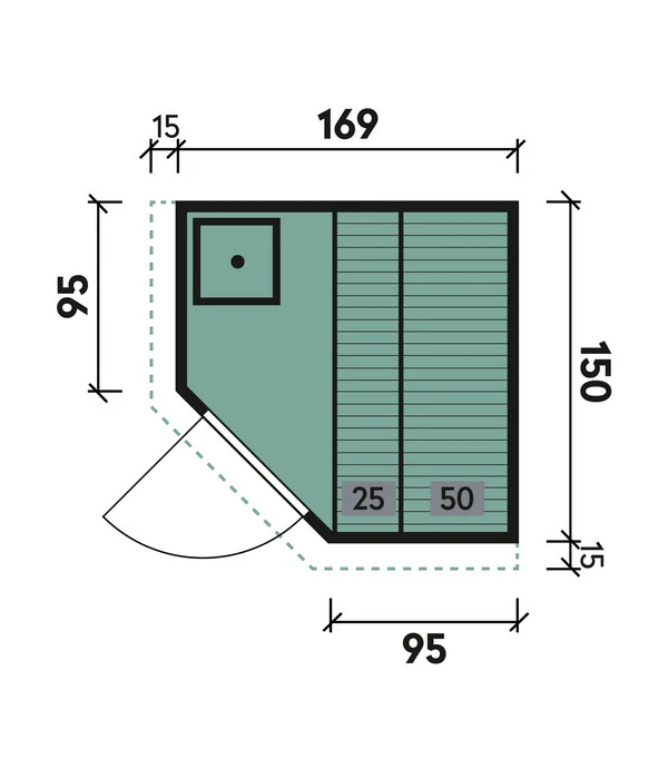 Wolff Finnhaus Innensauna De Luxe Dorea, Ca. B184/H202/T165 Cm 3 Wolff Finnhaus Innensauna De Luxe Dorea, Ca. B184/H202/T165 Cm – Bild 3