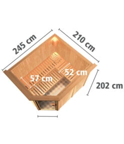 Wolff Finnhaus Innensauna De Luxe Medea, Ca. B245/H202/T210 Cm -Gardena Verkäufe 6618854 WE BG 002 FinnhausInnensaunadeluxeMedea