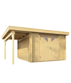 Wolff Finnhaus Gartenhaus Pulti 34-B Typ 4, Inkl. Seitendach A, Ca. B480/H217/300 Cm