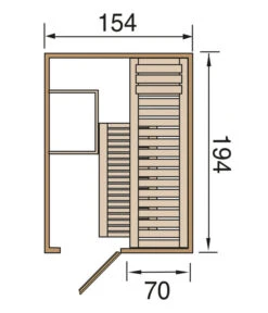 Weka Sauna Kaarina Mit Glastür -Gardena Verkäufe 6914196 WE DE 001 WekaSaunaKaarinaGrundriss